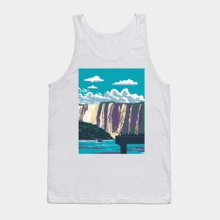 Iguazu Falls in Iguazu National Park Between Argentina and Brazil WPA Art Deco Poster Tank Top